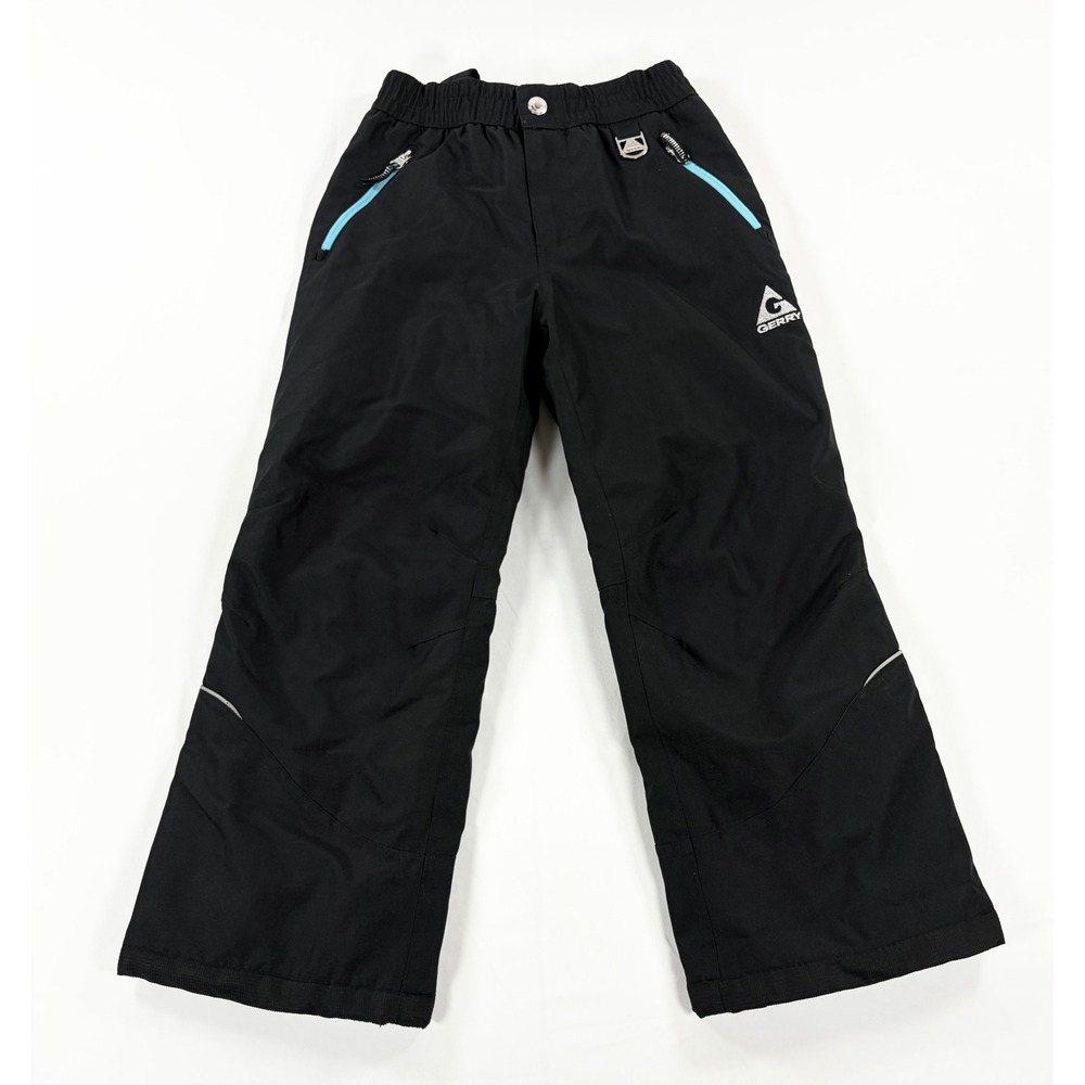 Gerry Snow Pants Youth Small 7 8 Black Fleece Lined Waterproof Ski Snowboard